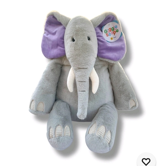 Gigglescape Elephant Stuffed Animal - Gigglescape Zoo Animal Gray Purple 19" NWT - Picture 2 of 11
